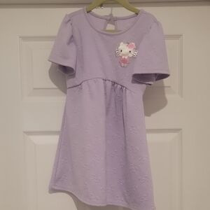 Kids Lavender Dress with Cute Character Appliqué